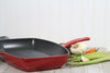 Chasseur 12-inch Red Rectangular French Enameled Cast Iron Grill Pan (CI_3140)