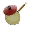 Chasseur 2.5-quart Red French Enameled Cast Iron Saucepan With Lid and Wooden Handle (CI_3483)