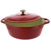Chasseur 7.25-quart Red French Enameled Cast Iron Oval Dutch Oven (CI-3733)