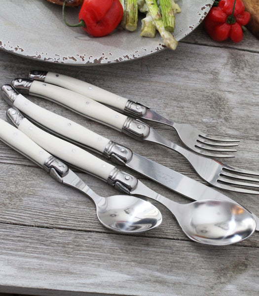 20 Piece Laguiole Faux Ivory Flatware Set by French Home frenchhome