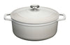 Chasseur 7.25-Quart Enameled Cast Iron Oval Dutch Oven – Macadamia Cream