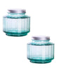 French Home Recycled Glass Set of Two 33 oz. Storage Jars