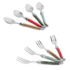 French Home 8-Piece Laguiole Dessert or Cocktail Spoon and Fork Set - Holly Berry