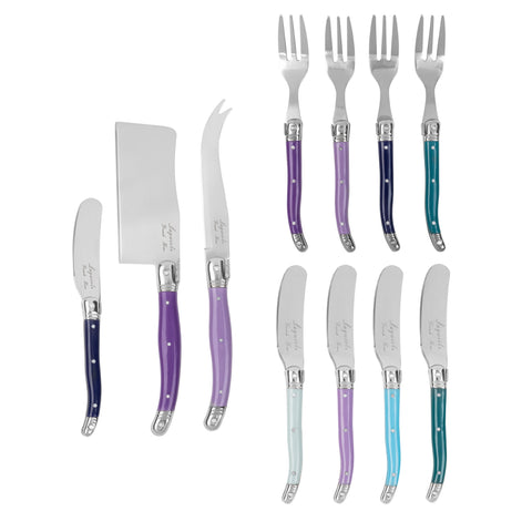 French Home 11-Piece Laguiole Charcuterie Set - Plum Rose