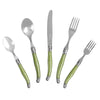 French Home 20-Piece Stainless-Steel Laguiole Flatware Set, Service for 4, Spring Green