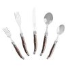 French Home 20-Piece Laguiole Flatware Set, Service for 4, Chocolate Brown