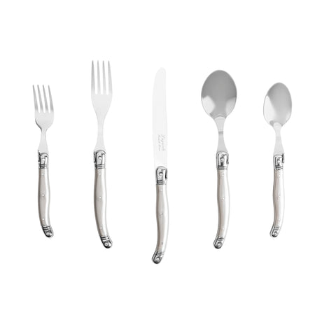 French Home 20-Piece Laguiole Flatware Set, Service for 4, Pewter