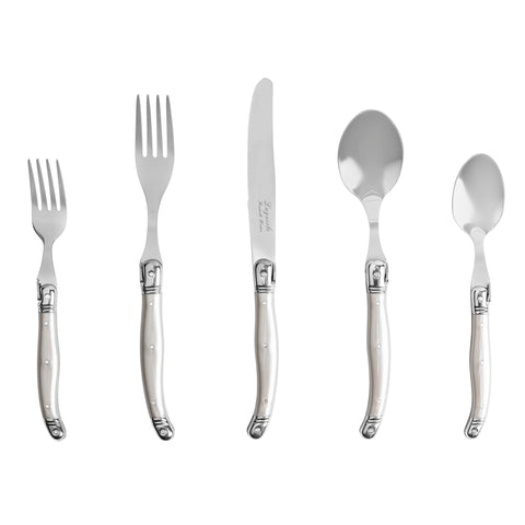 French Home 20-Piece Laguiole Flatware Set, Service for 4, Pewter