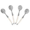 French Home, Set of 4, Laguiole Soup Spoons with Faux Ivory Handles