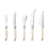 French Home Laguiole 5-Piece Artisan Cheese Knife Set with Ivory-Colored Handles