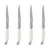 French Home Laguiole Connoisseur 4-Piece Steak Knife Set with Pearl White Handles