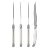 French Home Laguiole Connoisseur 4-Piece Steak Knife Set with Pearl White Handles