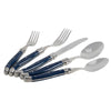 French Home Laguiole Connoisseur 20-Piece 18/10 Stainless-Steel Flatware Set with Navy Handles