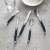 French Home Laguiole Connoisseur 20-Piece 18/10 Stainless-Steel Flatware Set with Navy Handles