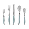 French Home Laguiole Connoisseur 20-Piece 18/10 Stainless-Steel Misty Blue Flatware Set