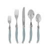 French Home Laguiole Connoisseur 20-Piece 18/10 Stainless-Steel Misty Blue Flatware Set