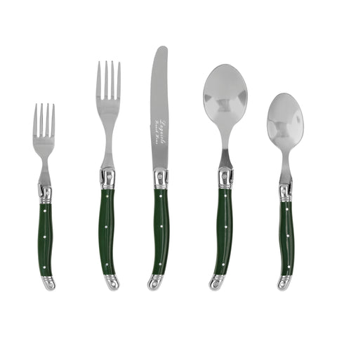 French Home Laguiole Connoisseur 20-Piece 18/10 Stainless-Steel Douglas Fir Flatware Set