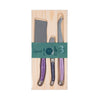French Home Laguiole Set of 3 Cheese Knives - Plum Rose