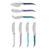 French Home 7-Piece Laguiole Cheese Knives and Spreaders - Plum Rose