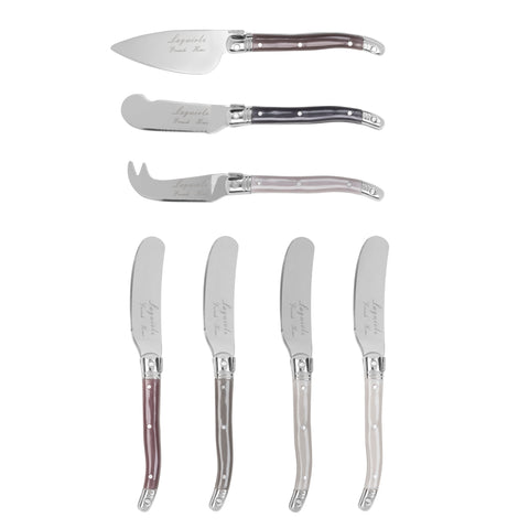 French Home 7-Piece Laguiole Cheese Knives and Spreaders - Warm Spice