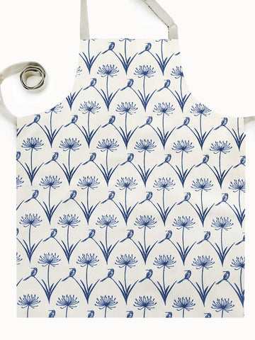 French Home Botanical Sugarbird Apron- Sky