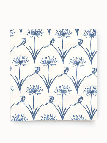 French Home Set of 4 Botanical Sugarbird Napkins - Sky