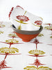 French Home Set of 4 Tropical Garden Napkins - Crimson & Chartreuse