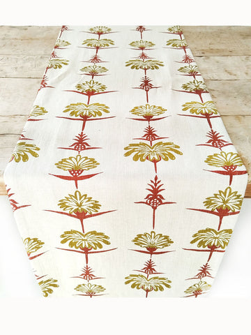 French Home Tropical Garden Table Runner - Crimson and Chartreuse