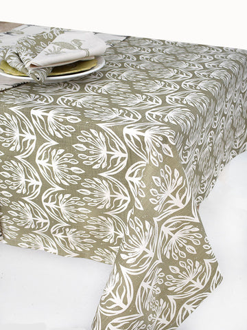 French Home Botanical 59" x 78" Tablecloth - Sage