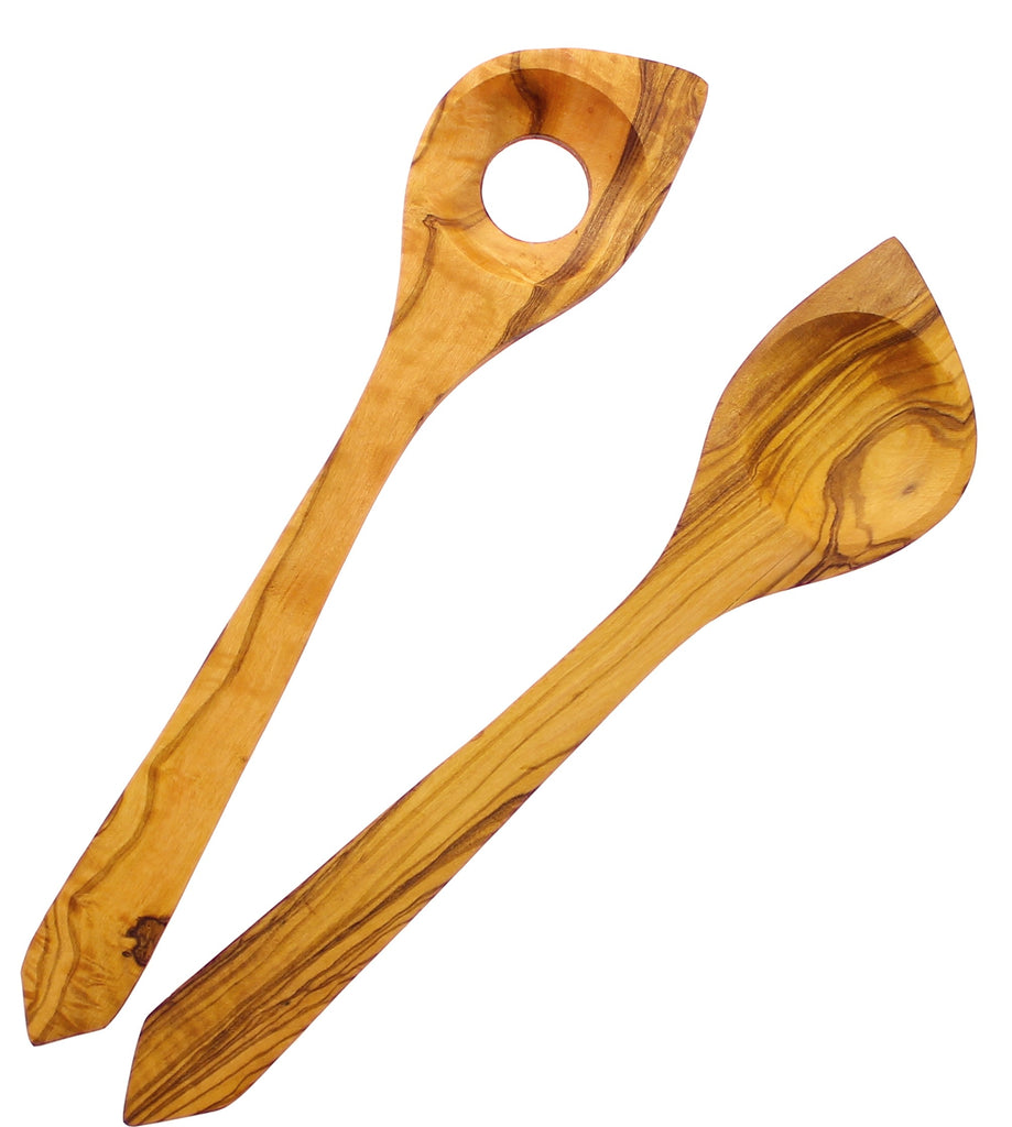 French Home Olive Wood 12-inch Salad / Cooking Utensil Set