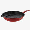 Chasseur 10-inch Red Round French Enameled Cast Iron Grill Pan (CI_3160)