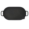Chasseur French Large Oval Cast Iron Grill Pan, 18-inch, Black