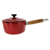 Chasseur 2.5-quart Red French Enameled Cast Iron Saucepan With Lid and Wooden Handle (CI_3483)