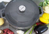 Chasseur French Enameled Cast Iron Round Dutch Oven, 5.25-quart, Caviar Grey