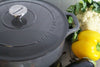 Chasseur French Enameled Cast Iron Round Dutch Oven, 5.25-quart, Caviar Grey