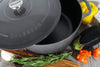 Chasseur French Enameled Cast Iron Round Dutch Oven, 6.25-quart, Caviar Grey