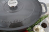 Chasseur French Enameled Cast Iron Oval Dutch Oven, 6-quart, Caviar Grey