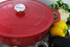Chasseur French Enameled Cast Iron Oval Dutch Oven, 6-quart, Red