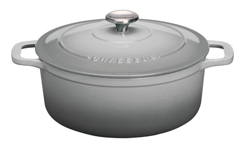 Chasseur French Enameled Cast Iron Round Dutch Oven, 4.2-quart, Celestial Grey