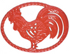 Chasseur 11-inch Flame Red Cast Iron Rooster Trivet