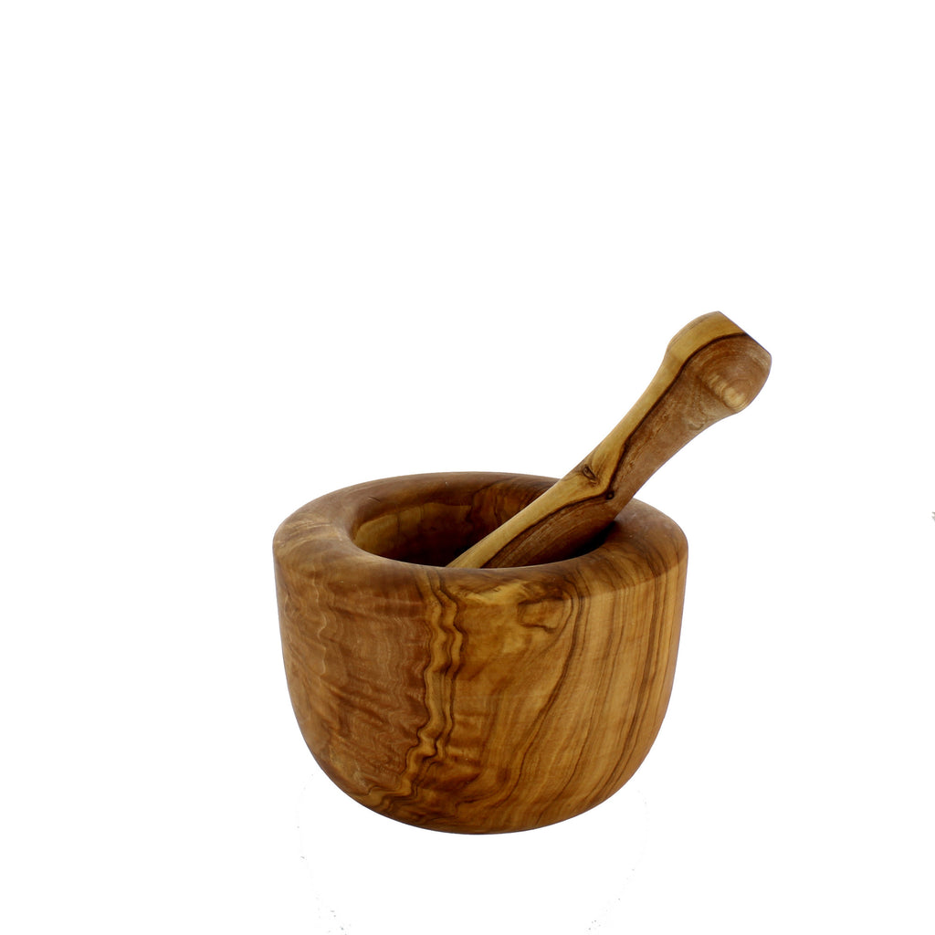 French Home Olive Wood Pestle 6" & Mortar 3" x 5"