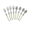 French Home Laguiole Cocktail or Dessert Spoons and Forks, Set of 8, Faux Ivory