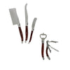 French Home Laguiole 5 Piece Cheese Knife and Wine Opener Set with Pakkawood Handles