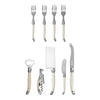 French Home Laguiole Essential 9-Piece Charcuterie and Barware Set with Faux Ivory Handles