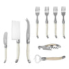 French Home Laguiole Essential 9-Piece Charcuterie and Barware Set with Faux Ivory Handles