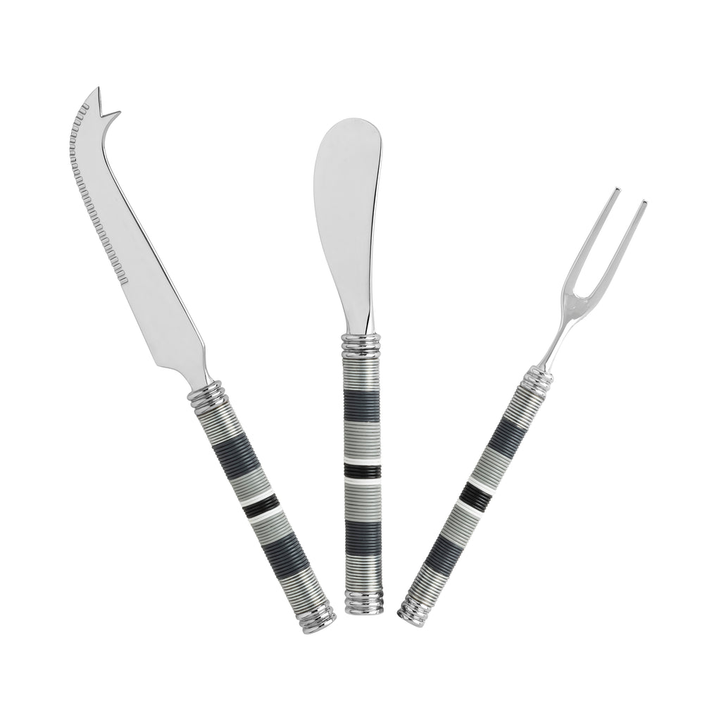 French Home Jubilee Cheese Knife, Spreader and Fork Set - Shades of Graphite
