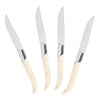 French Home Laguiole Set of 4 Connoisseur Steak Knives with Faux Ivory Handles