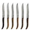 French Home Set of 6 Laguiole Connoisseur Assorted Wood Steak Knives(LG006)