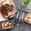 French Home Laguiole Connoisseur Wood Handle BBQ Steak Knives, Set of 4, Black