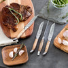 French Home Laguiole Connoisseur Olivewood Handle BBQ Steak Knives, Set of 4